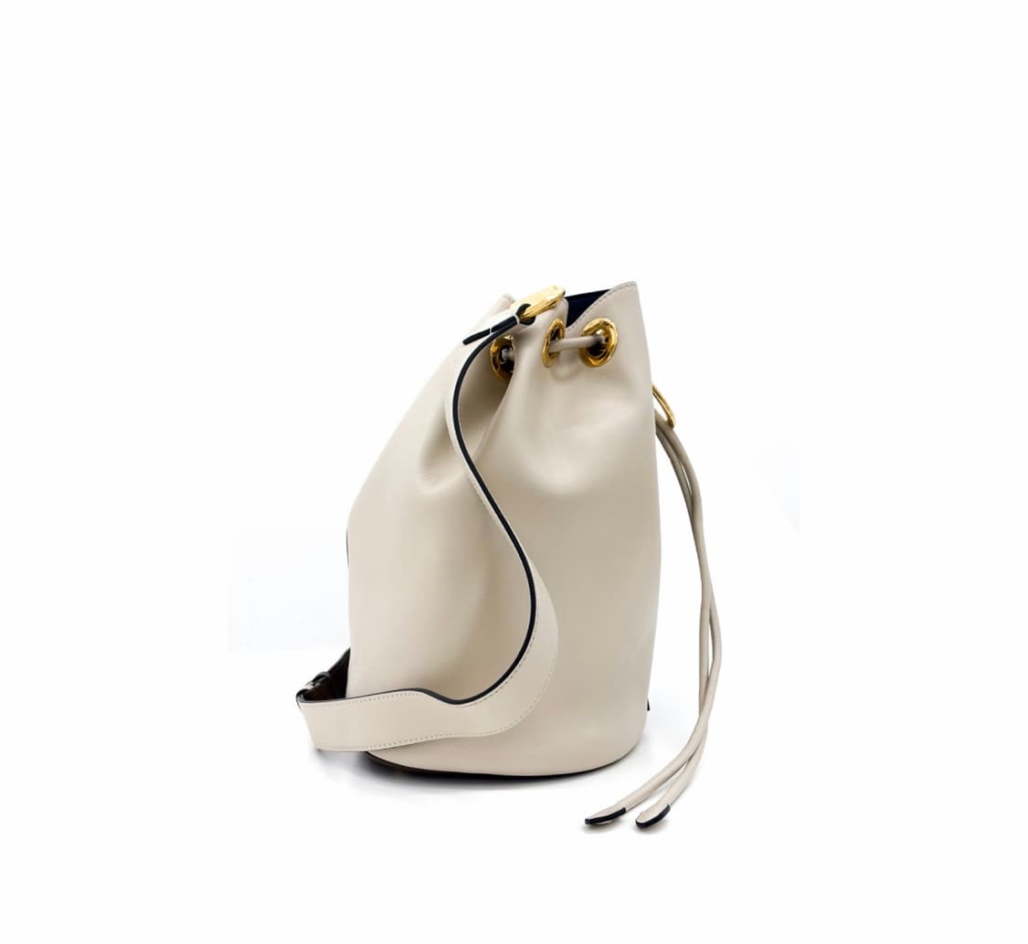 [OS] 마르니 이어링 컬러블록 투톤 레더 버킷백 숄더백 브라운 베이지 상품이미지3