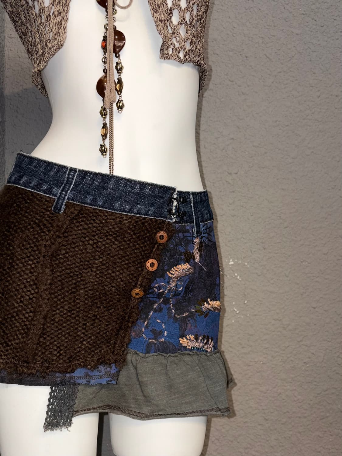 자수 데님 스커트 상품이미지6