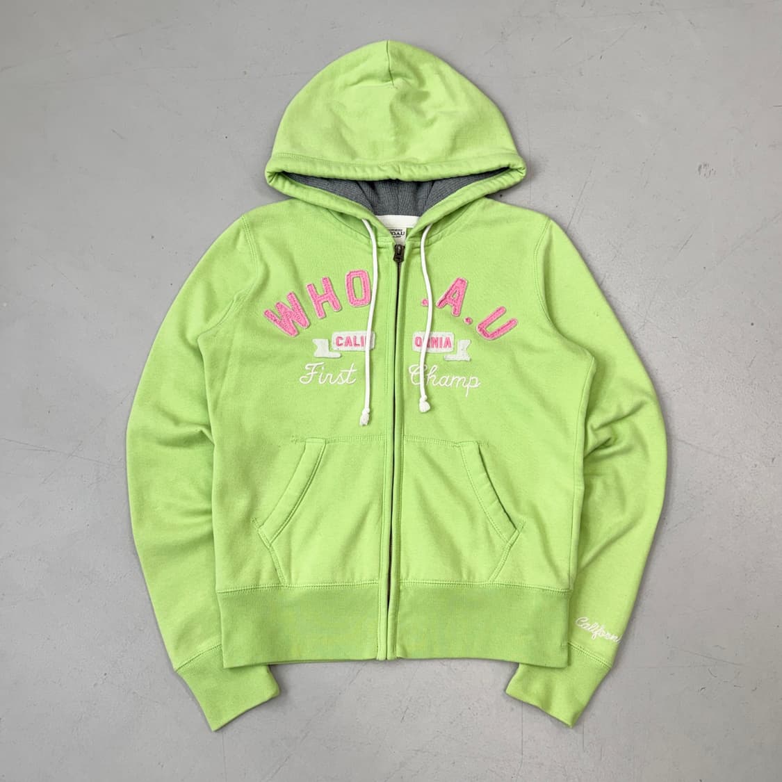 후아유 그린 핑크 아치로고 메로나맛 후드집업 상품이미지2