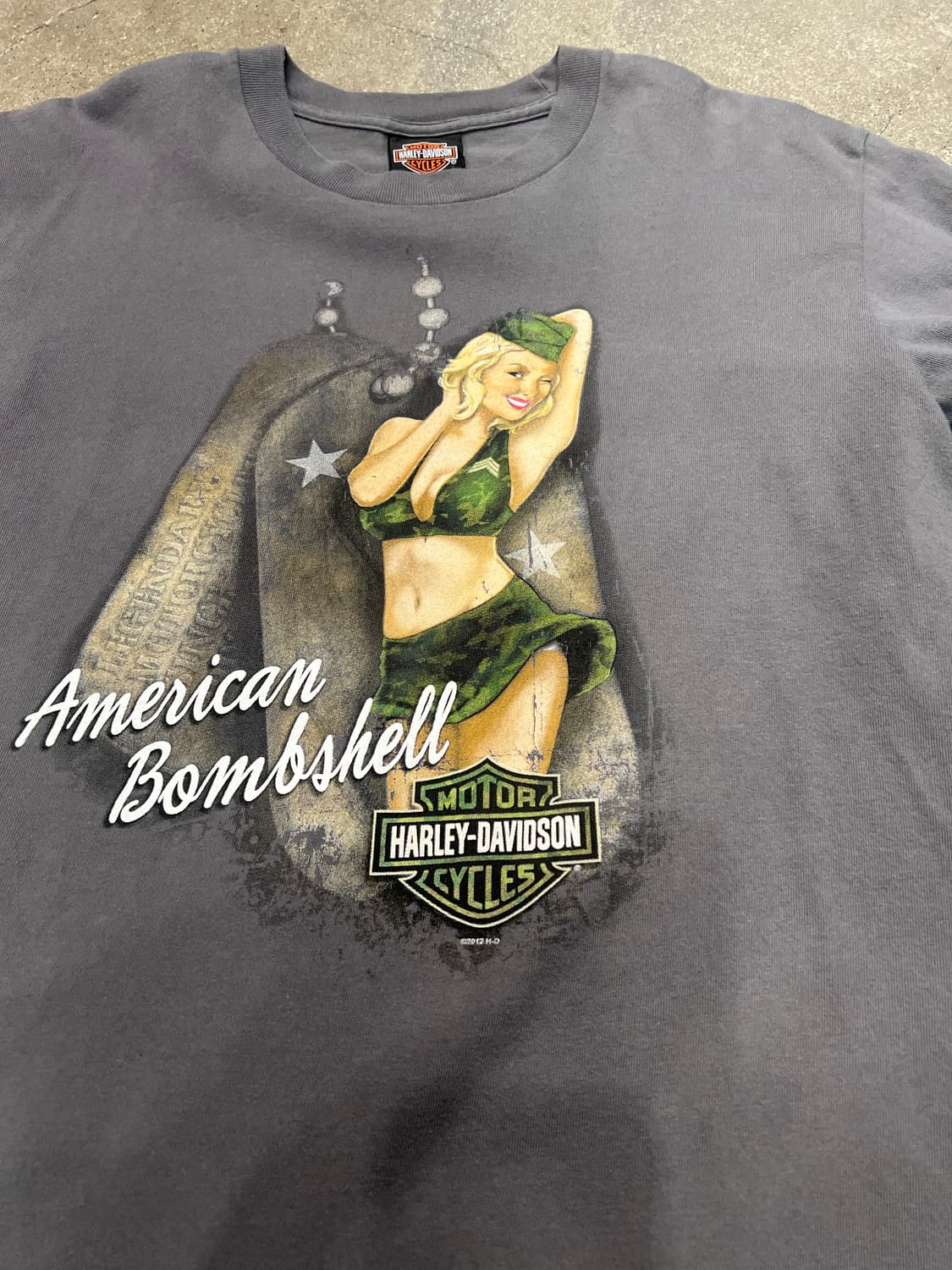 할리데이비슨 빈티지 반팔티 그레이 L 상품이미지2