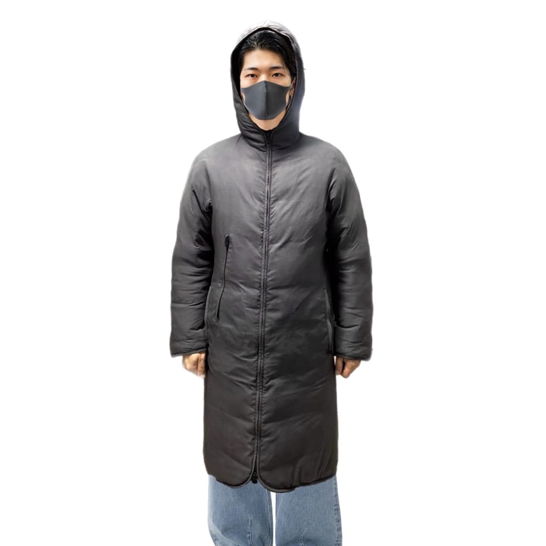 DKNY 빈티지 하프침낭 후디 덕다운 롱패딩 상품이미지1