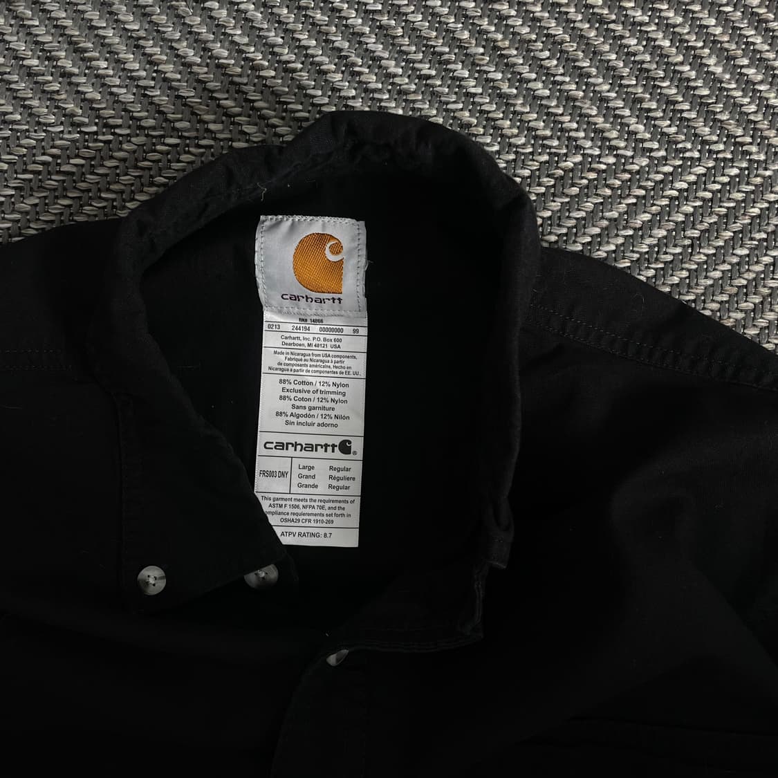 칼하트 원포켓 블랙 박시핏 워크 셔츠y 2974 상품이미지5