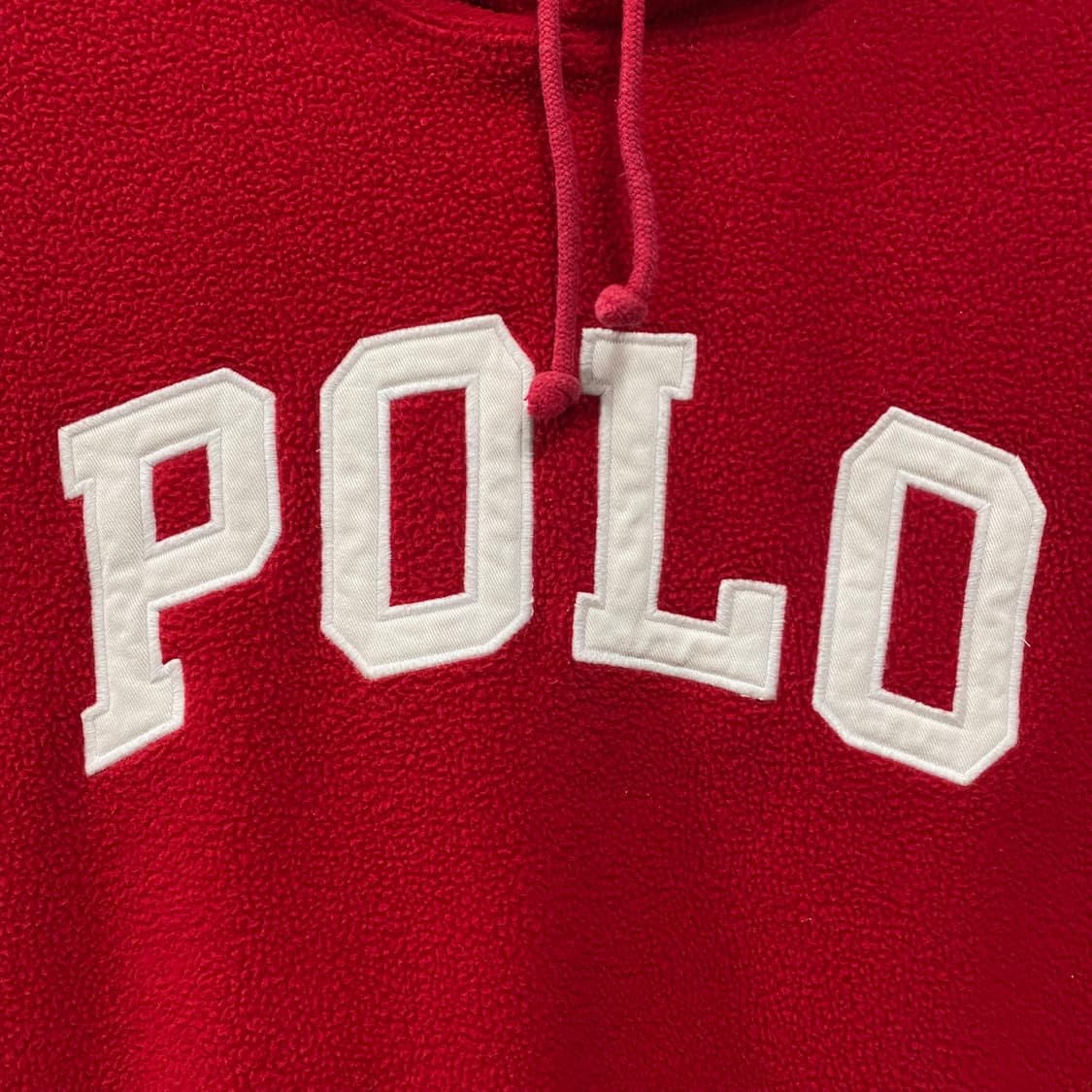 폴로 랄프로렌 신형 스펠아웃 성조기 플리스 후드 레드 상품이미지3