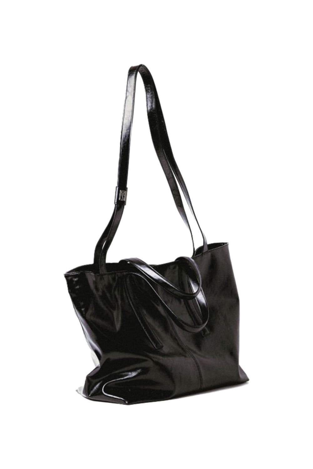 밈더워드로브 크랙 레더 빅 토트백 블랙 상품이미지1