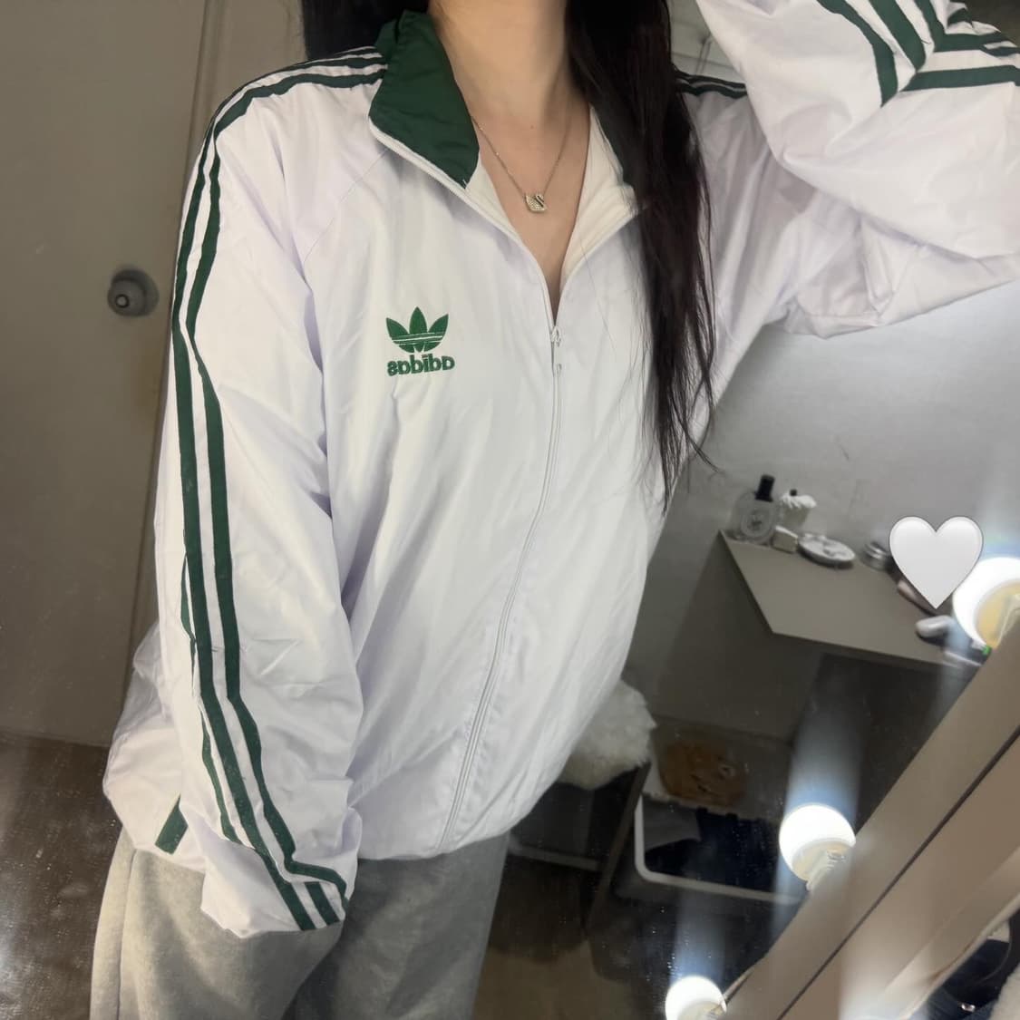 아디다스 삼선 트랙탑 올드스쿨 배색 져지 바람막이🤍💚 상품이미지2