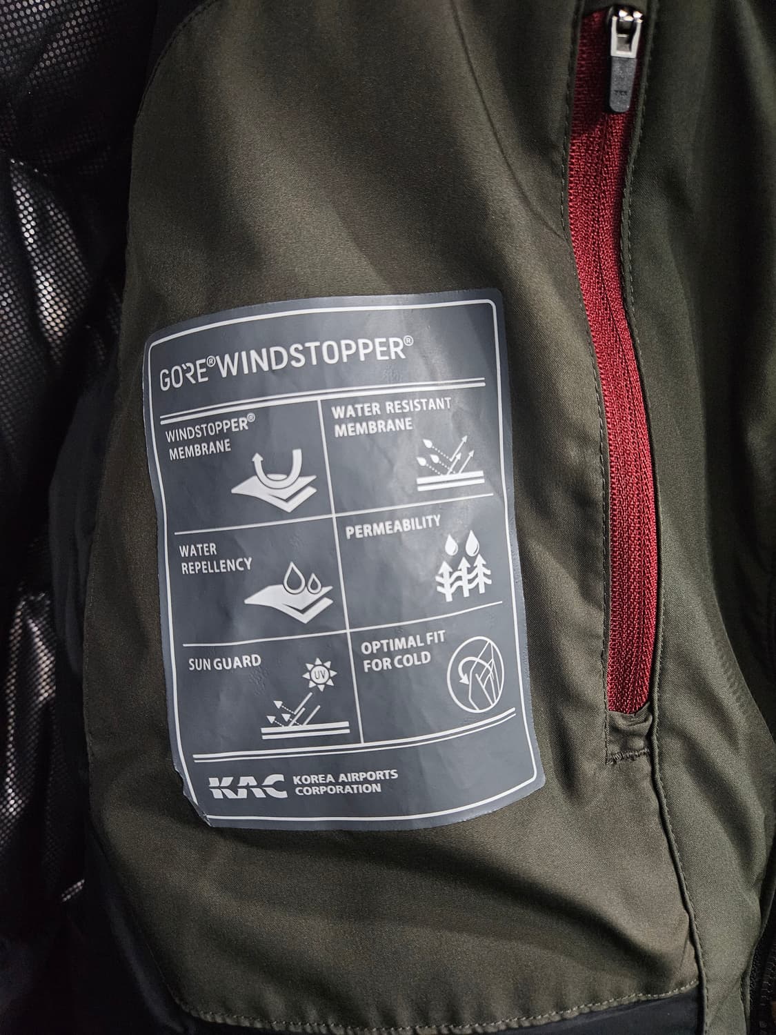 고어 윈드스토퍼 다크카키컬러 남성 100 구스다운 패딩  상품이미지9
