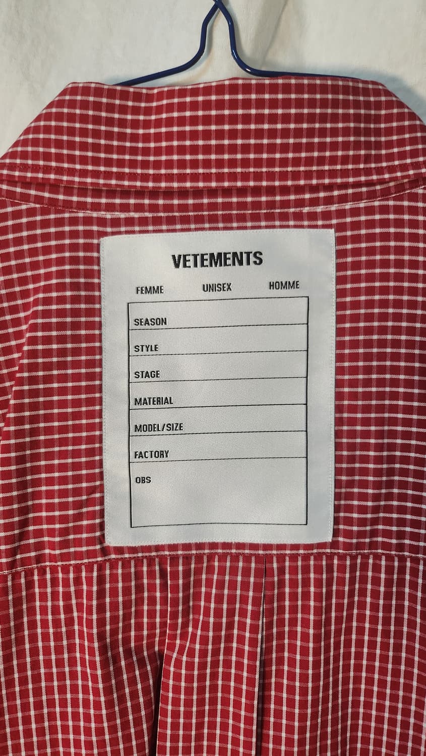 Vetements 19ss 크롭셔츠 xs 상품이미지7