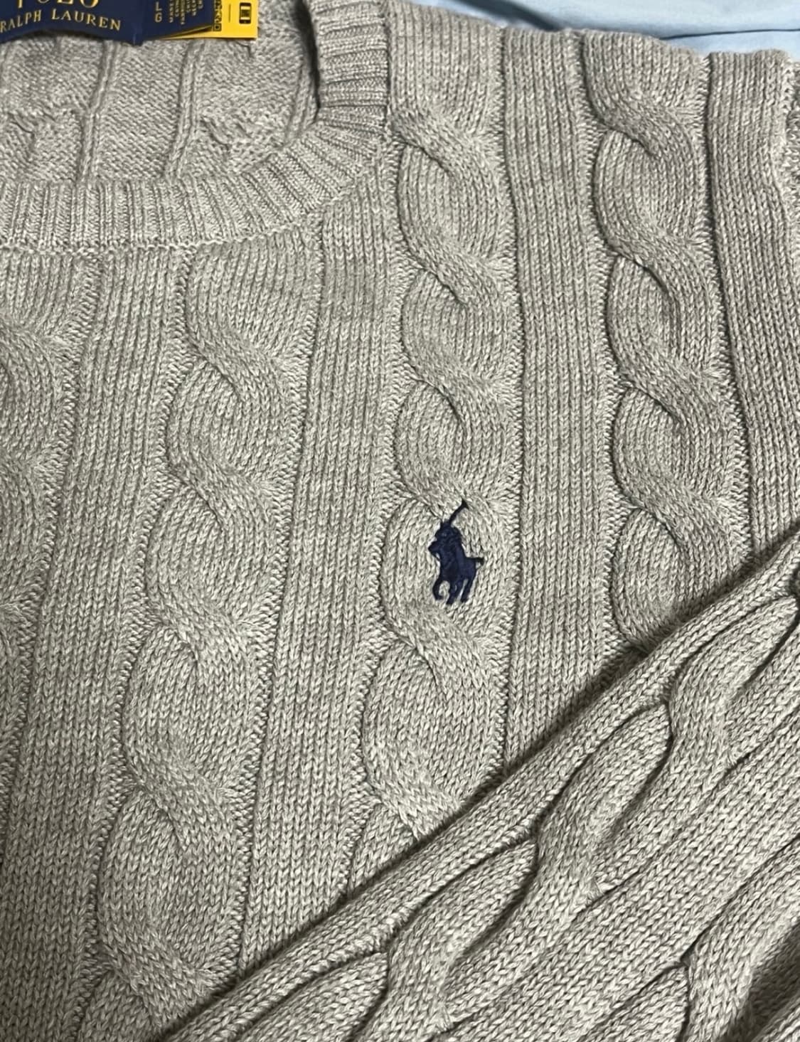 폴로랄프로렌 L 케이블 꽈배기 그레이 니트 팔아요! 상품이미지2