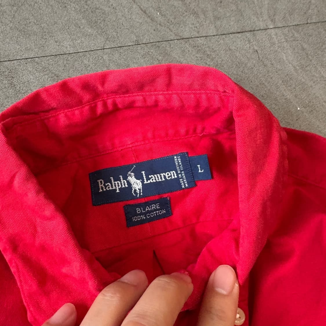 폴로 정품 레드 옥스포드 클래식 로고 긴팔 셔츠 상품이미지4