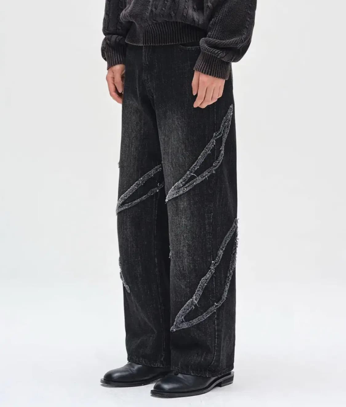 데케트 블랙 와이드 청바지 블랙진 34 DCPT054 상품이미지2