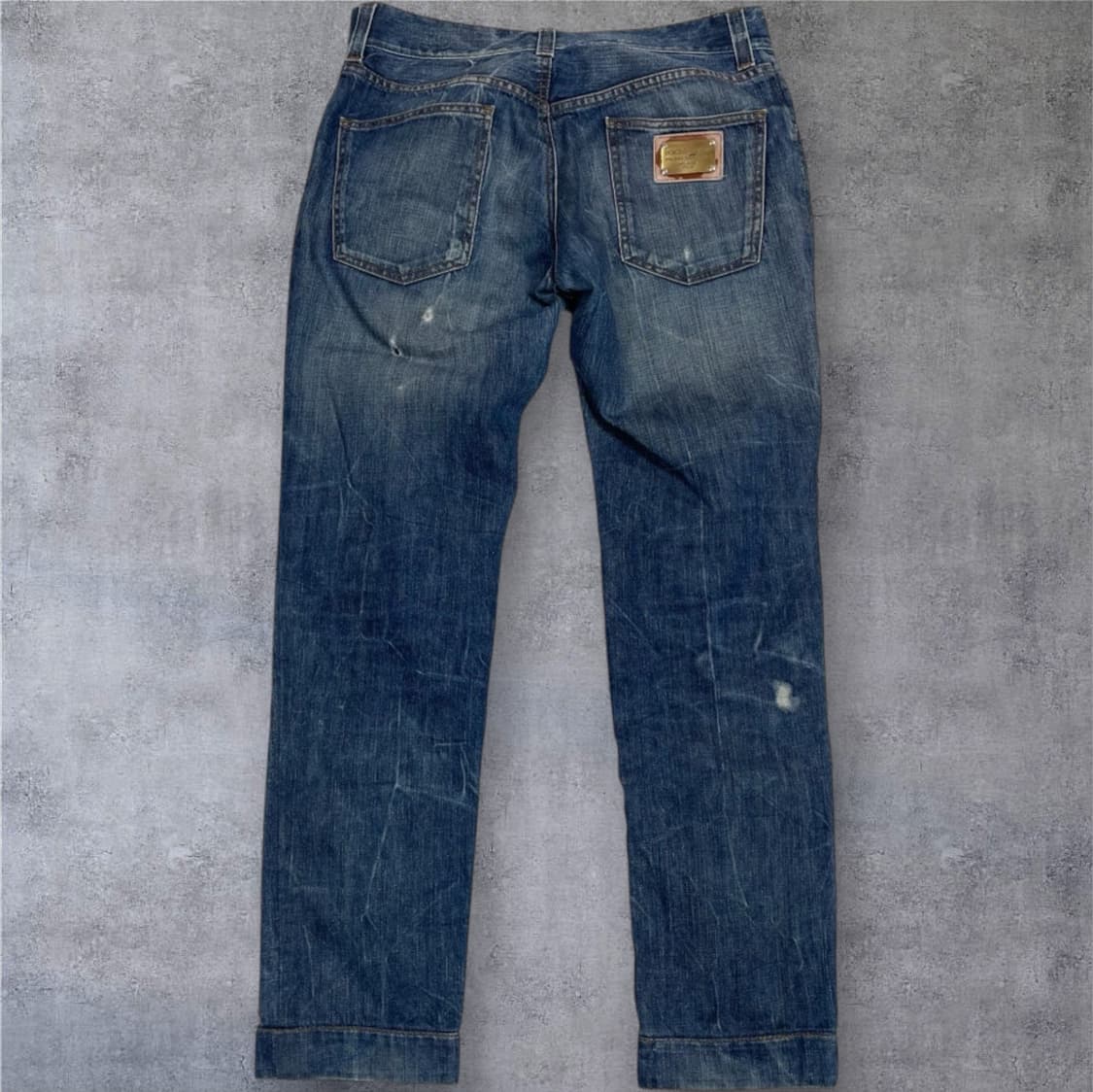 돌체앤가바나 중청 빈티지 메탈패치 디스트로이드 데님팬츠 48 상품이미지5