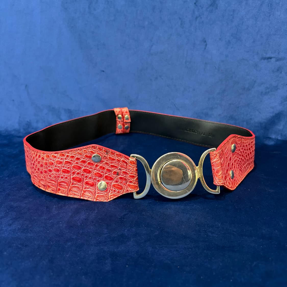 레드 크로커다일 와이드 벨트 상품이미지1