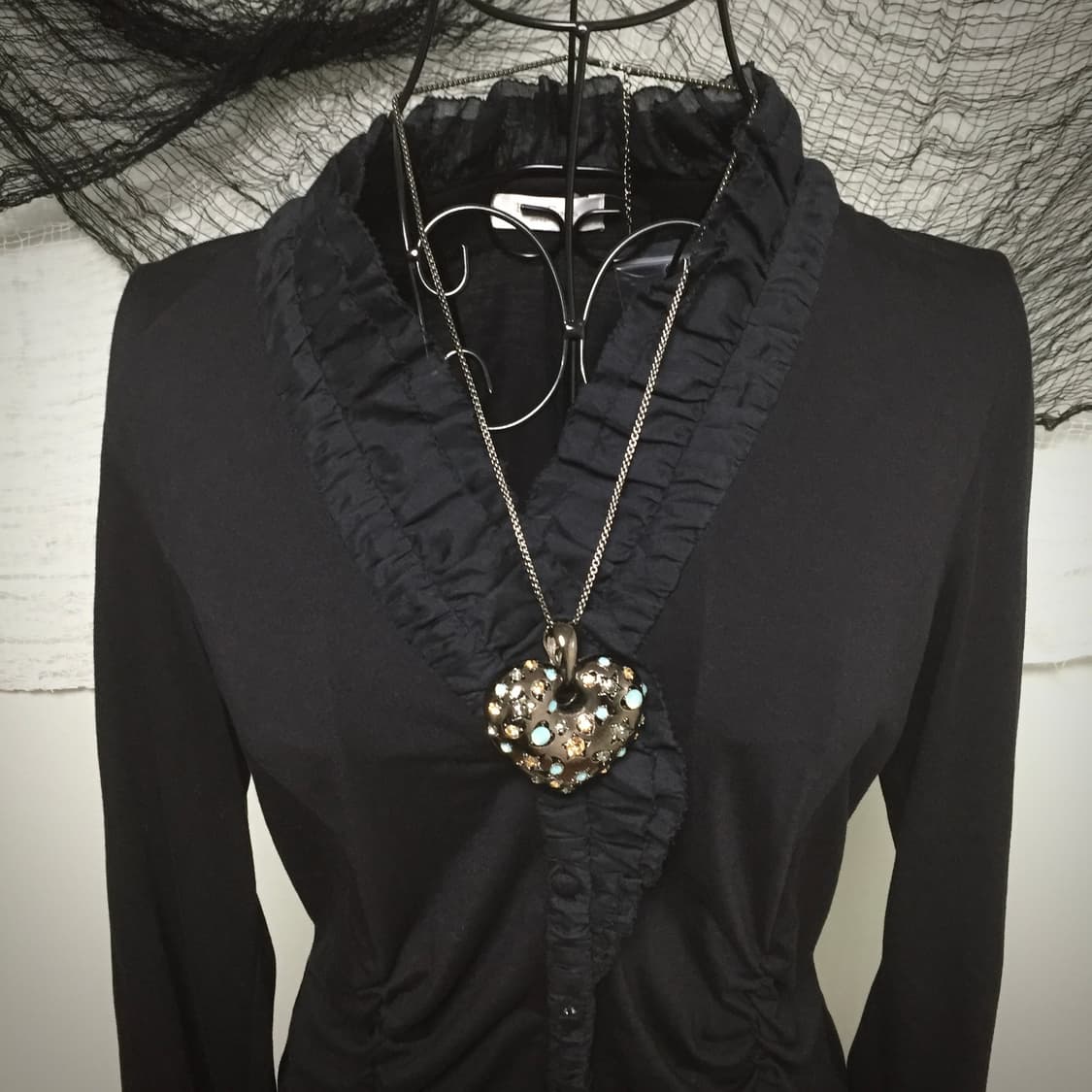 Bon Sens goth frill lace detail cardigan 상품이미지3