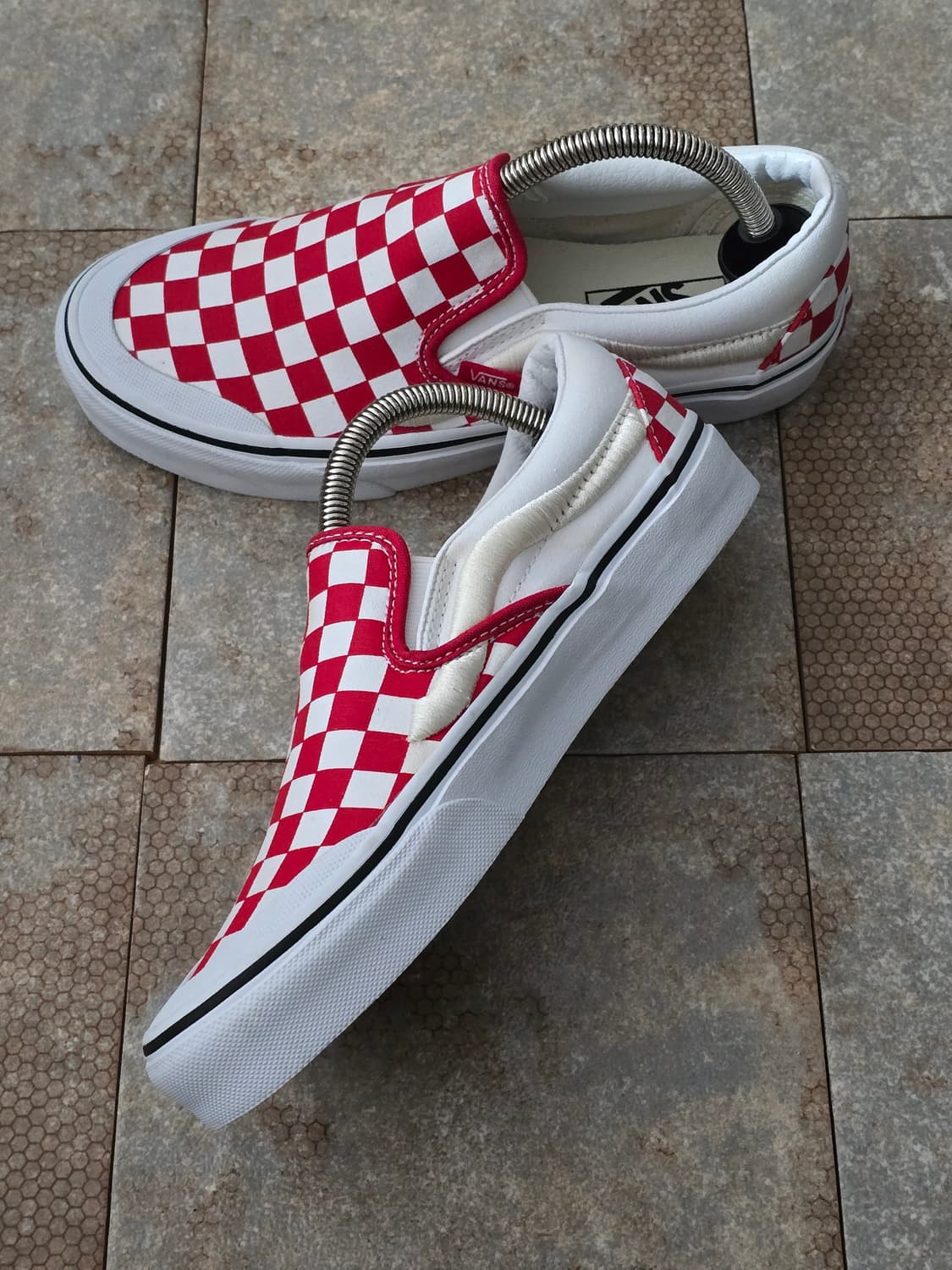 (240)반스 슬립온 138 레드 체커보드 상품이미지7