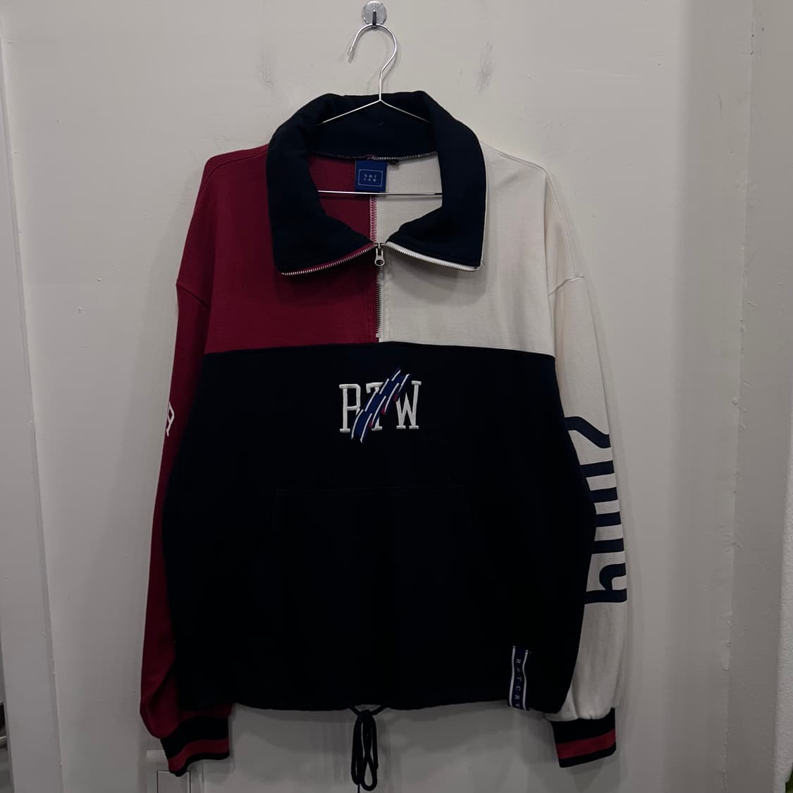 로맨틱크라운 반집업 배색 오버핏 코튼 아노락 상품이미지2