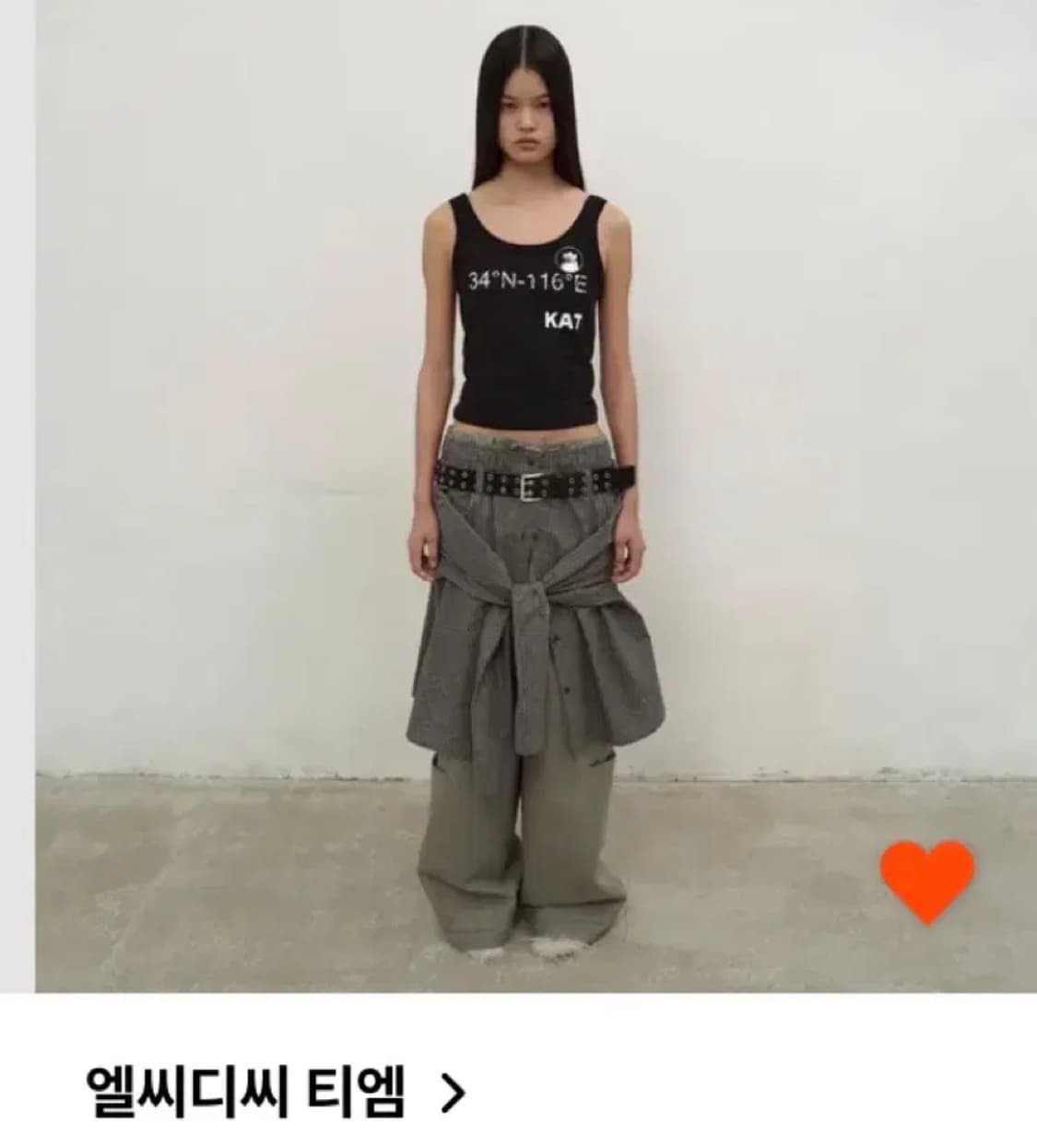 [LCDC] kat print slim tank top 블랙 상품이미지1