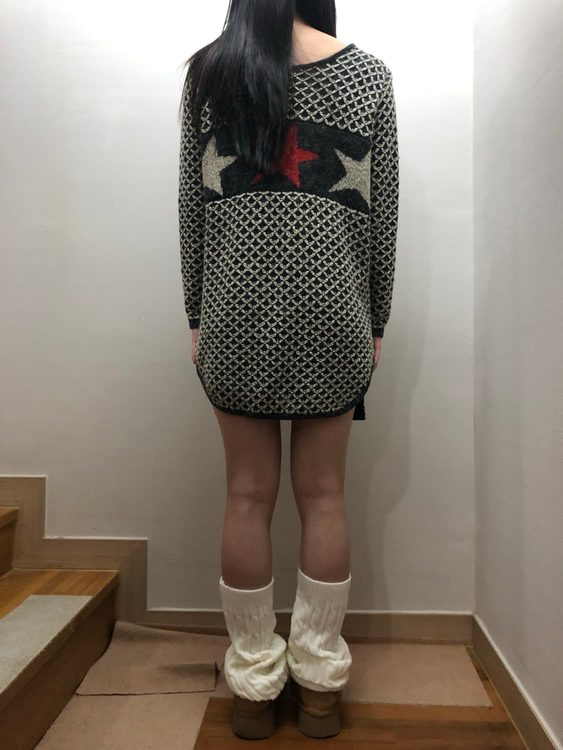 빈티지 블랙 키치 니트 원피스 상품이미지9