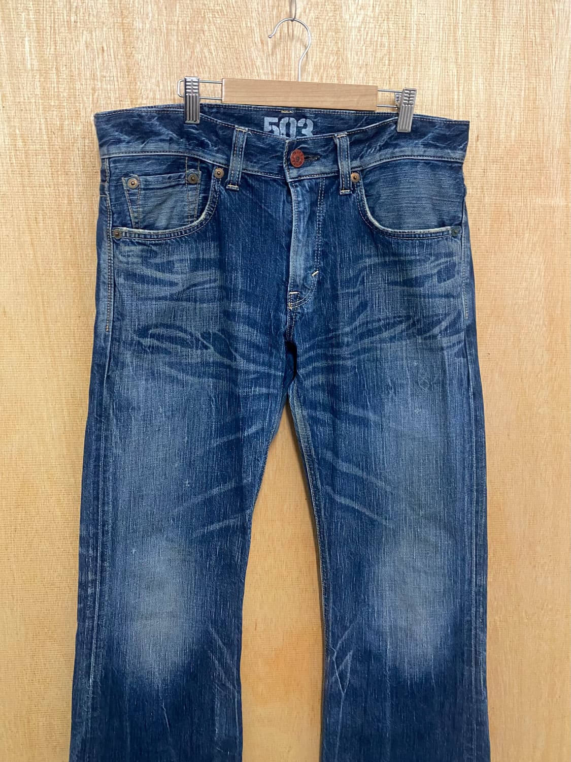 00's EDWIN blue trip 503 flare denim 상품이미지5