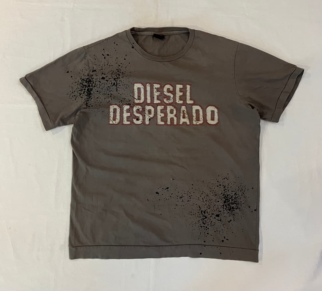 00s 디젤 아카이브 y2k 그런지 그래픽 티셔츠 그레이 상품이미지1