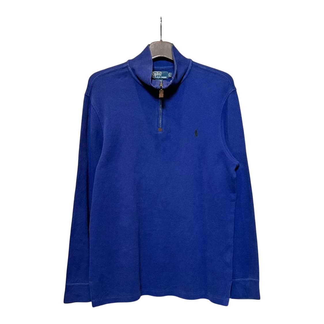 폴로 랄프로렌 반집업 니트 하이넥 포니 로고 디테일 블루 상품이미지1