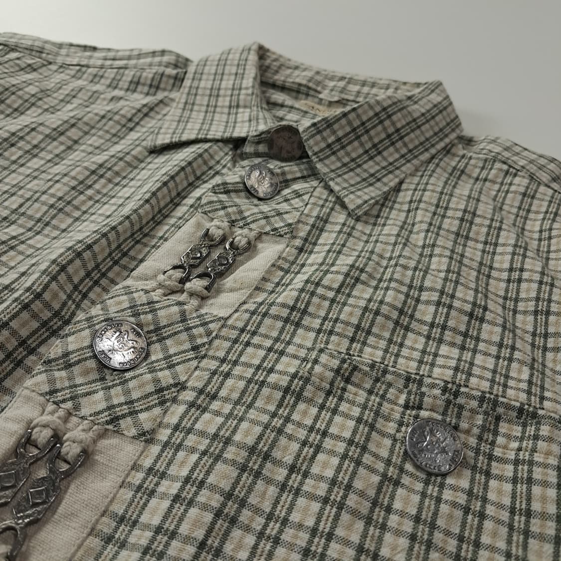 CK279 L 란트하우스 90s 트라흐텐 바바리안 반팔 알펜 셔츠 남방 상품이미지4