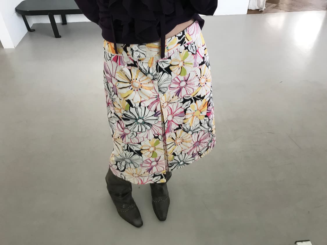vintage flower pattern skirt 상품이미지1