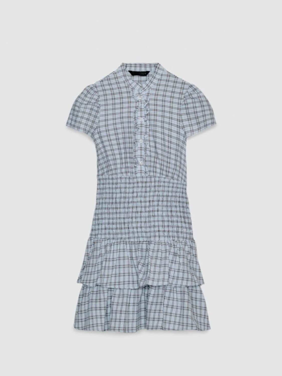 ZARA 자라 체크 러플 코튼 미니 원피스 3067 318 3067318 상품이미지1