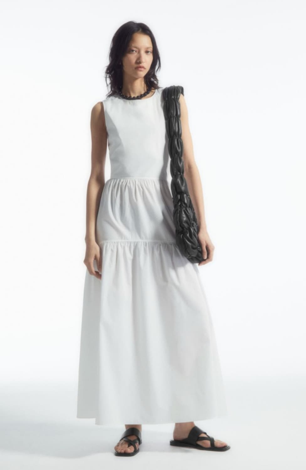 Cos 화이트 오픈백티어드원피스 상품이미지1