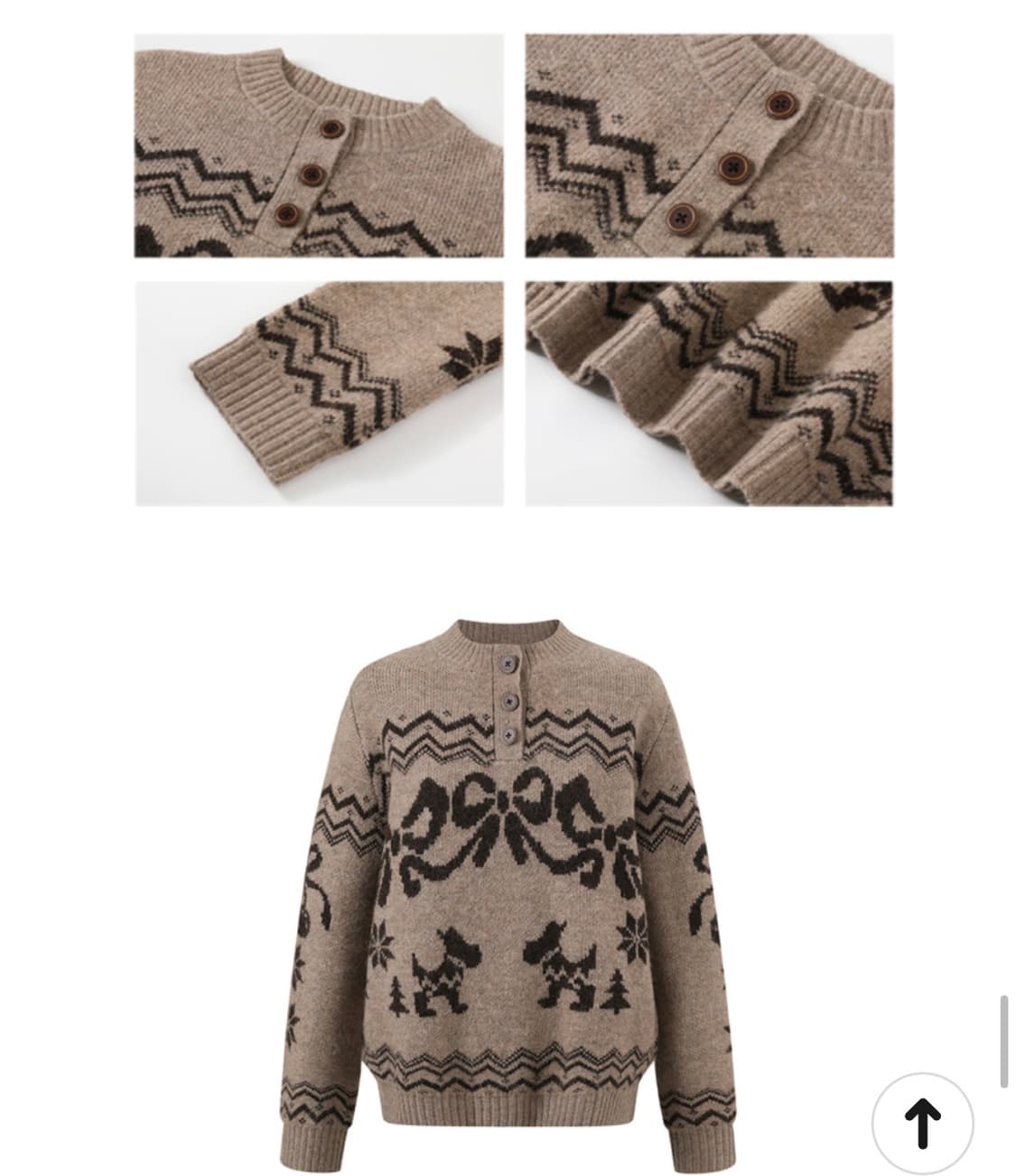 빈티지 미야우웜 헨리넥 니트 스웨터 베이지  상품이미지3