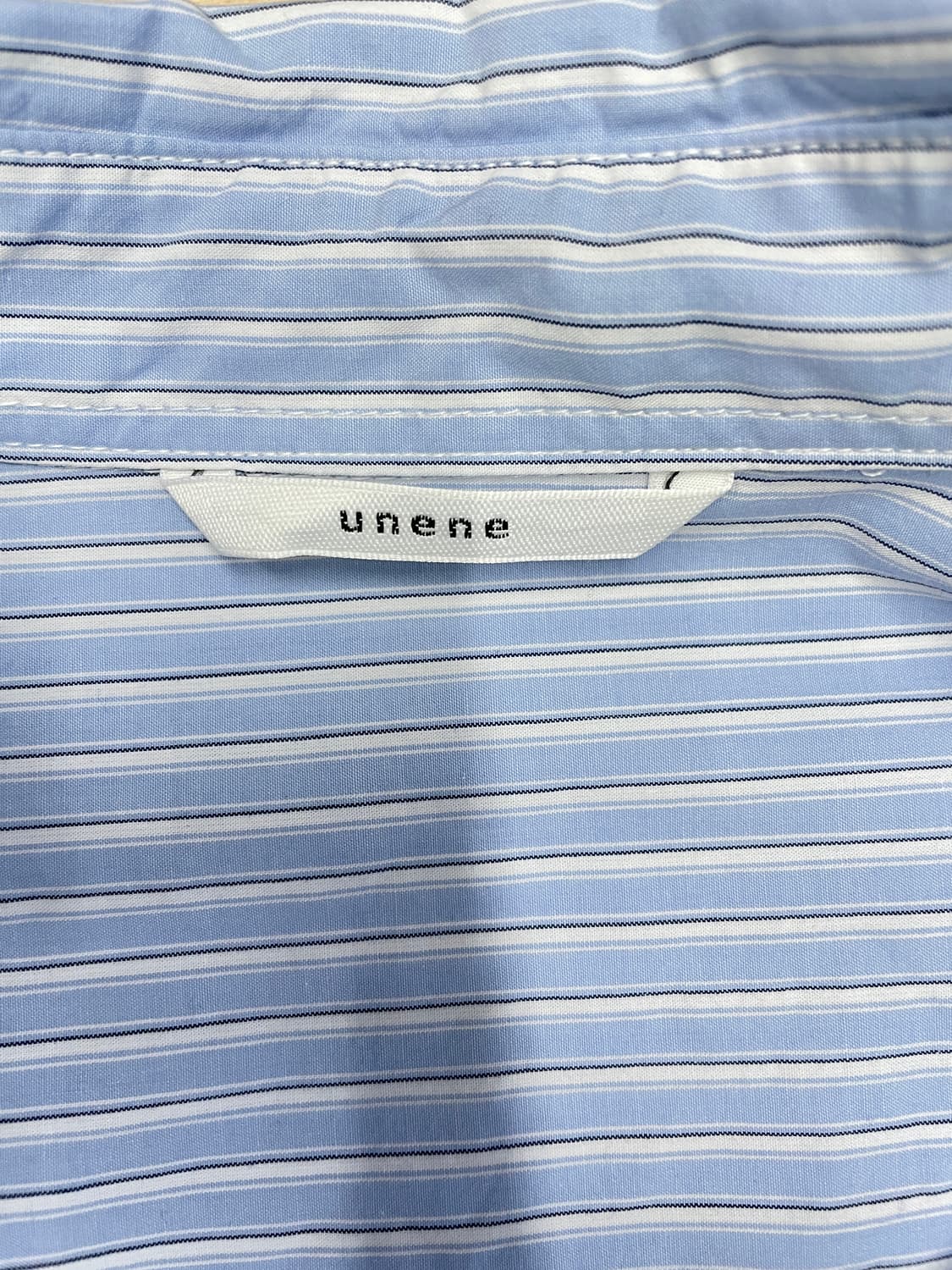 unene 오버핏 스트라이프 코튼 셔츠 블루 상품이미지3