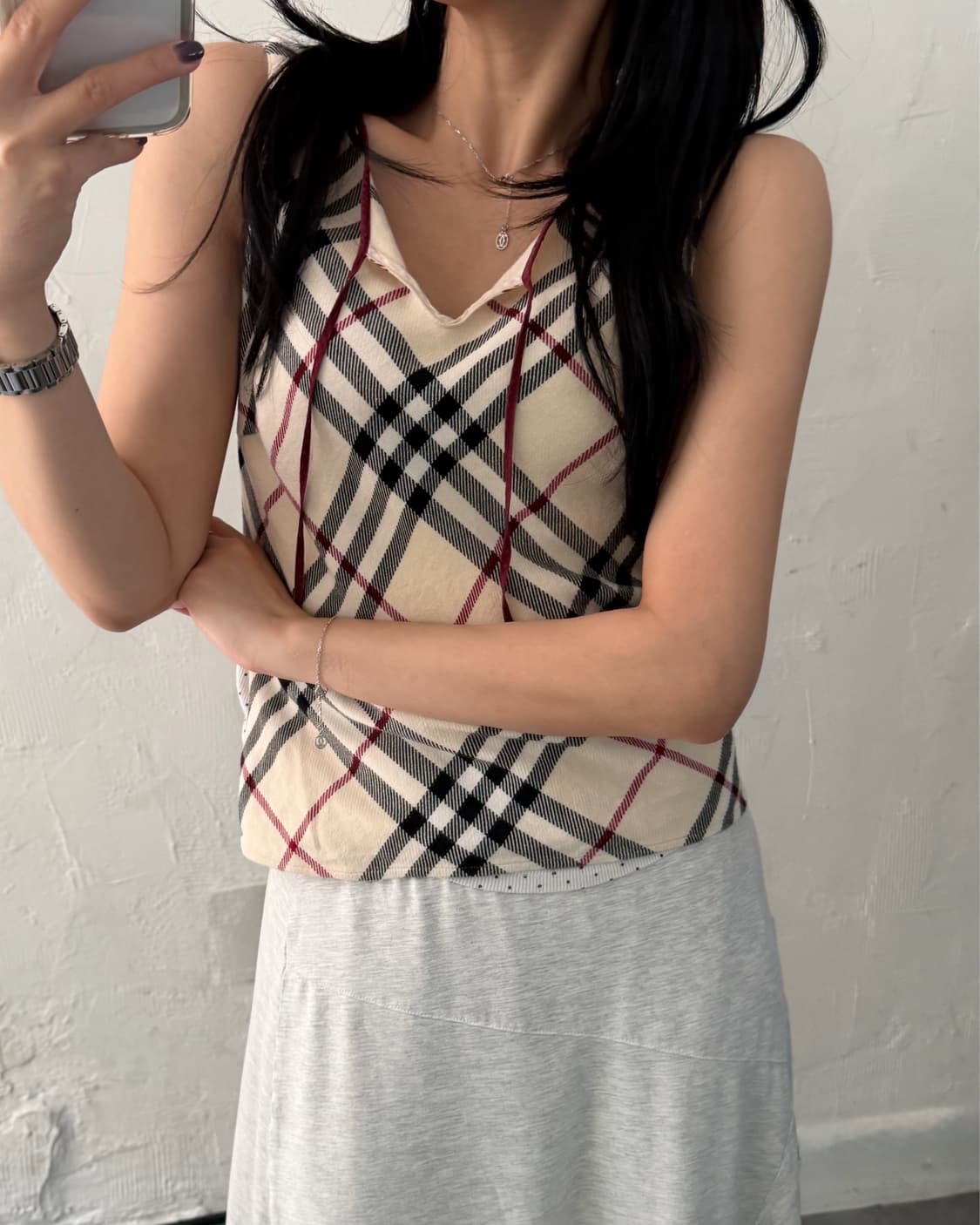 Burberry 버버리 블루라벨 노바체크 슬리브리스 탑 상품이미지1