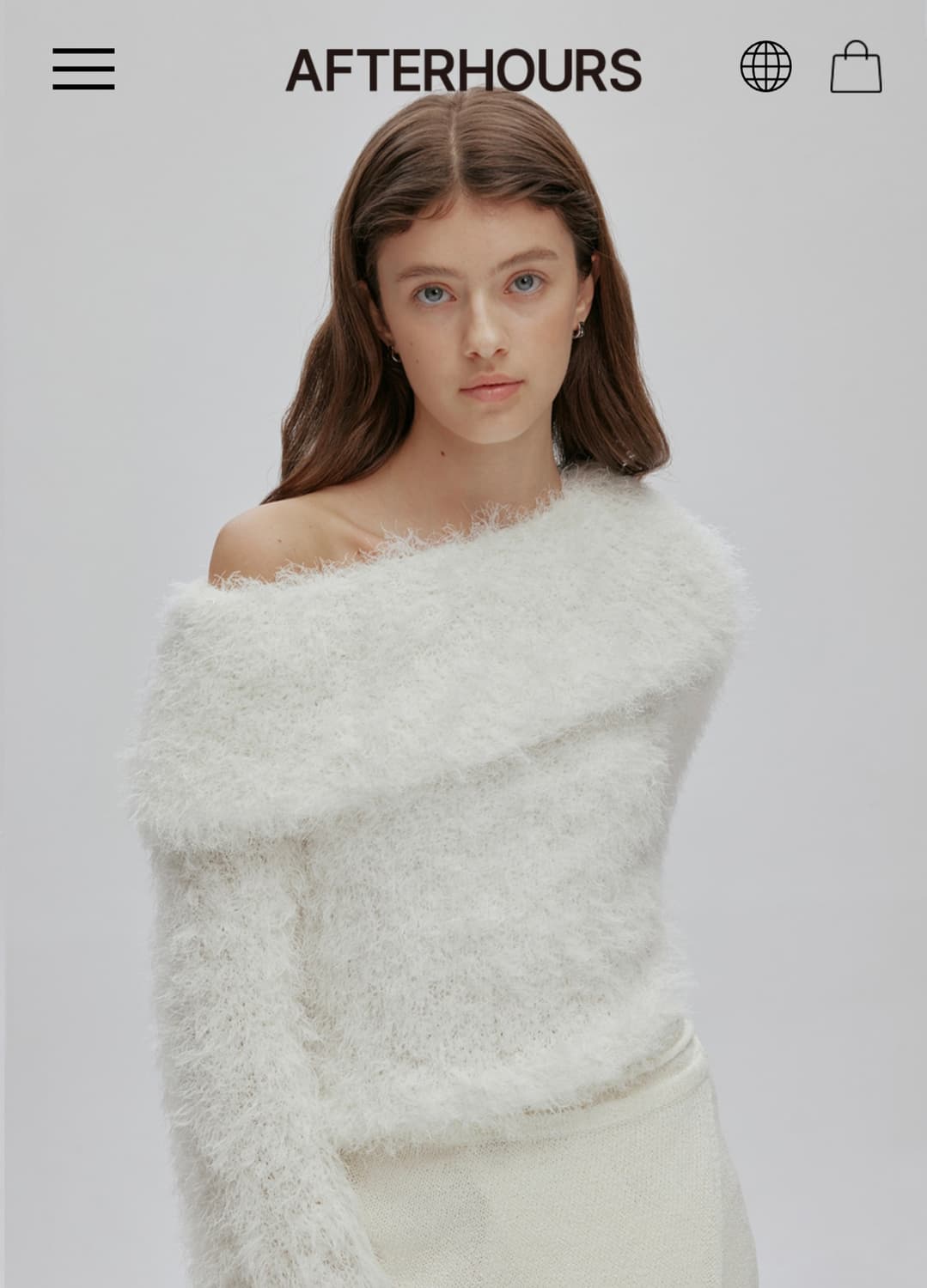 애프터아워즈 원 숄더 니트 탑 화이트(Free) 5.5 상품이미지2