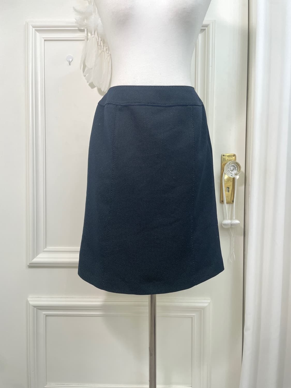 MARIE CLAIRE navy dot pattern basic midi 상품이미지5