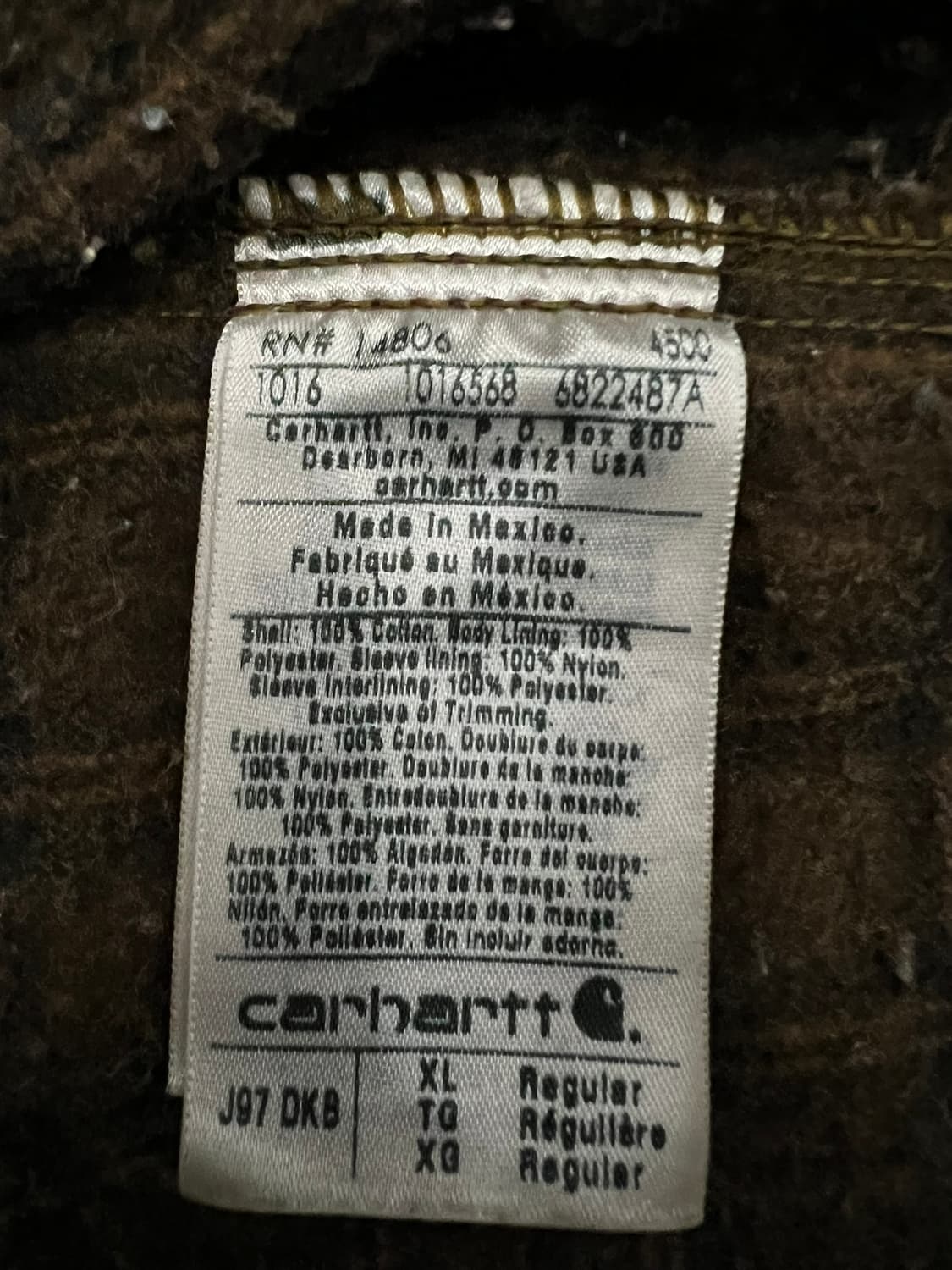 ( XL) 칼하트 디트로이트 자켓 J97 DKB 다크브라운 상품이미지5