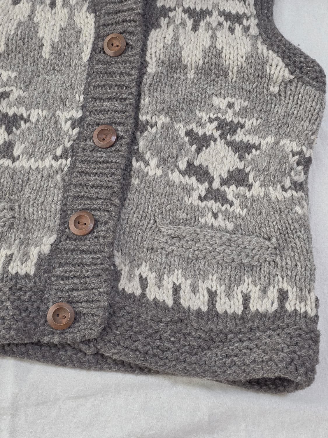 모리걸 노르딕 후드 니트 조끼 베스트 일본빈티지 상품이미지4