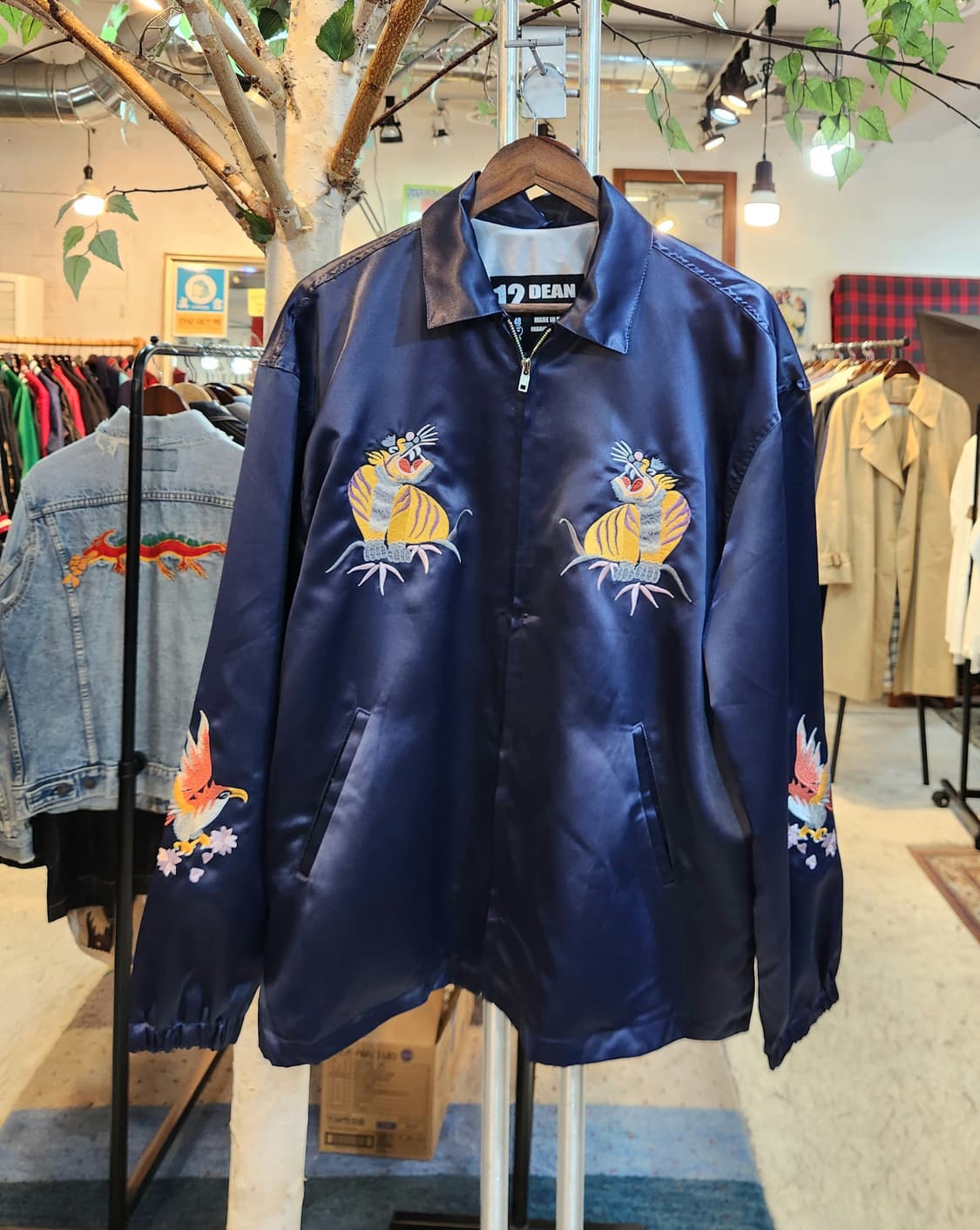12DEAN 블랙라벨 타이거 자수 네이비 스카잔 상품이미지1