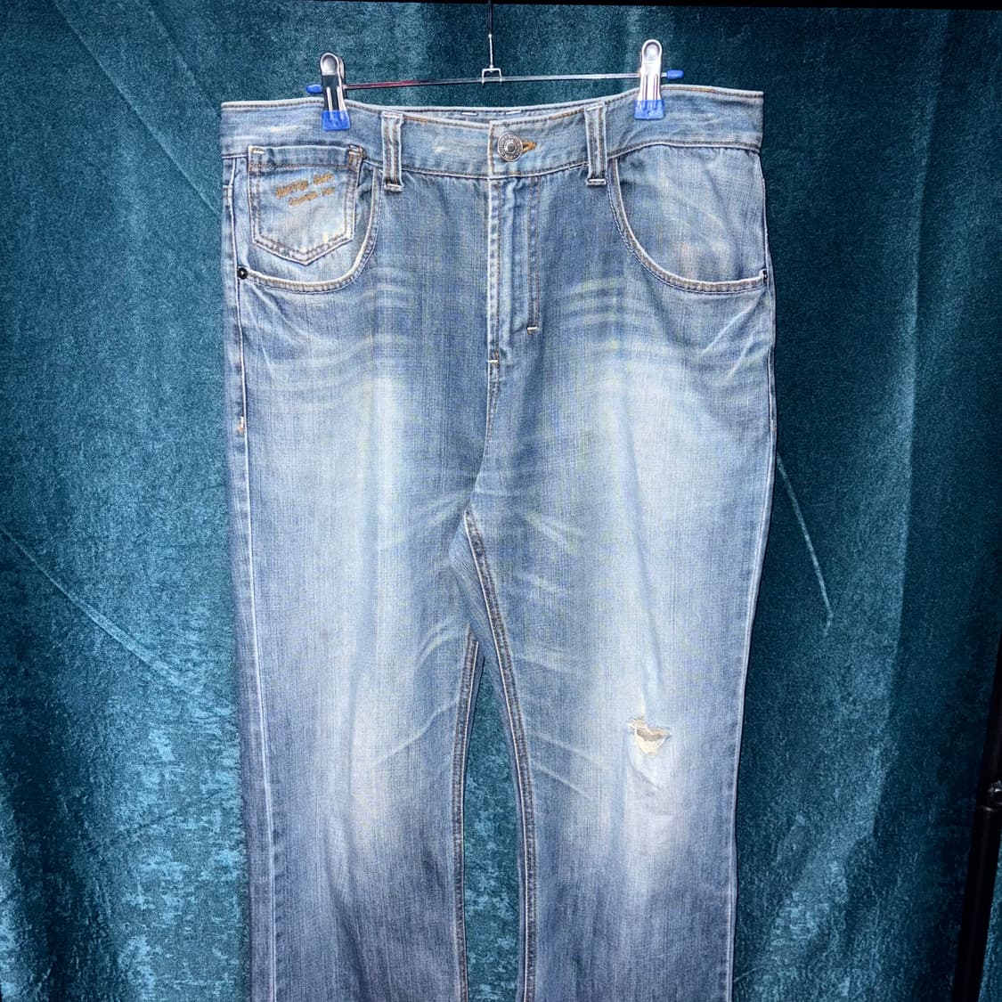 (33) 본더치 연청 와이드 데님 팬츠 상품이미지2