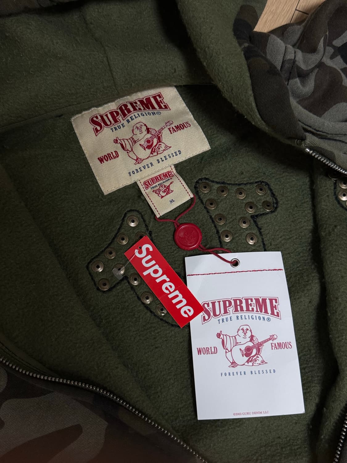 [XL] 슈프림 트루릴리전 25fw 집업 후드 스웨트 셔츠 브라운 카모 상품이미지2