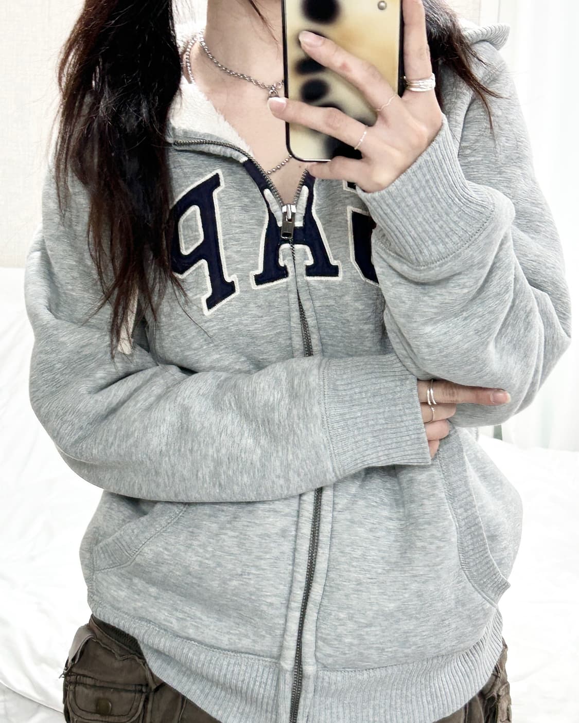 갭 빅로고 양털 후드집업 상품이미지4