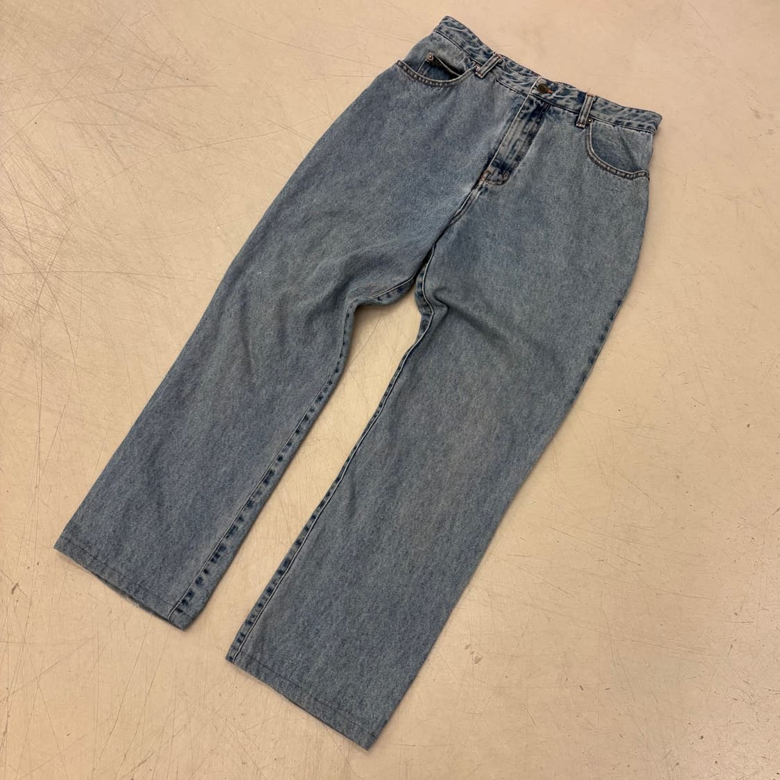 빈티지 워싱 연청 데님 팬츠 상품이미지1