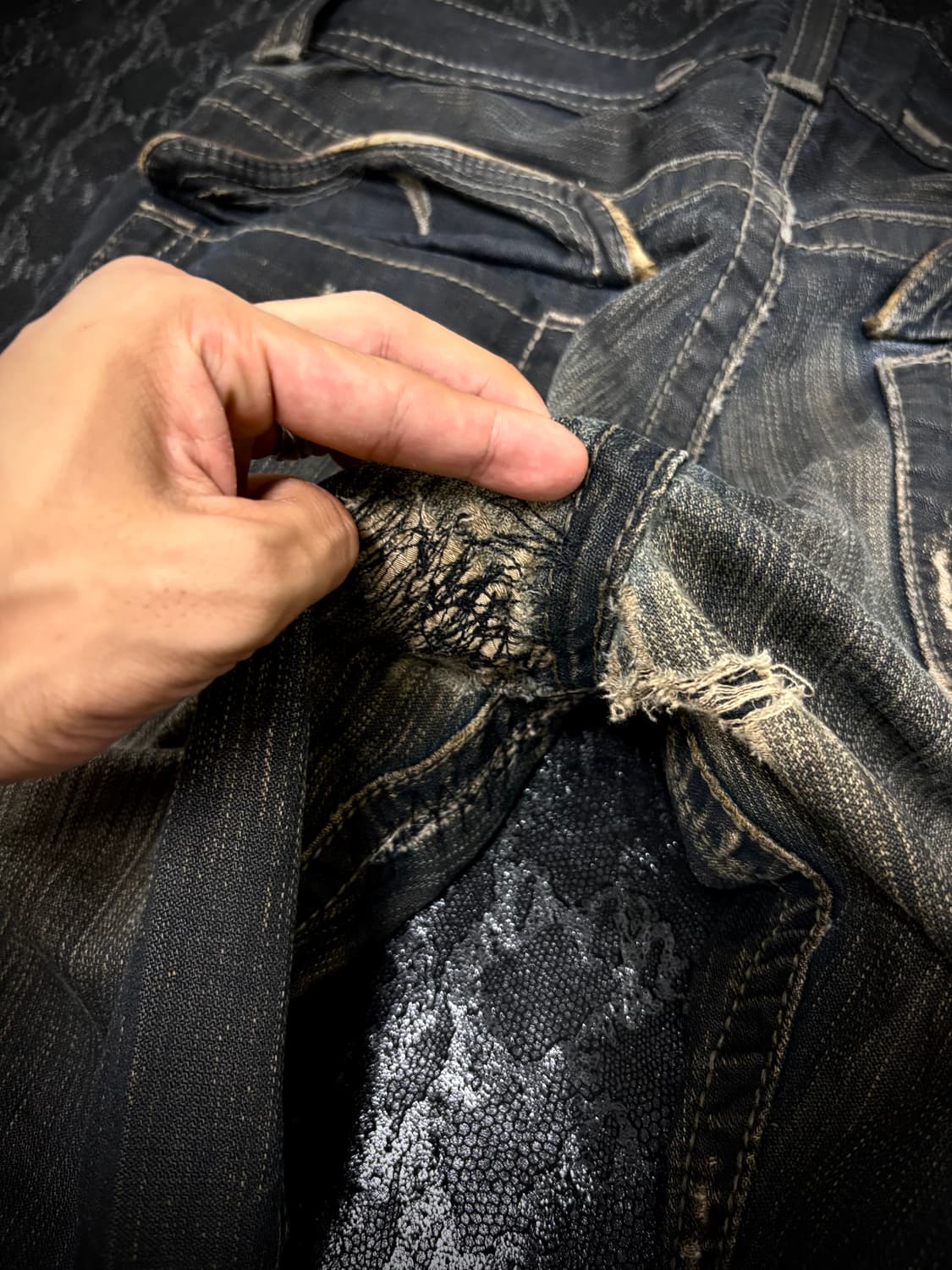 “Vintage” Grunge Washed Black Pants 상품이미지10