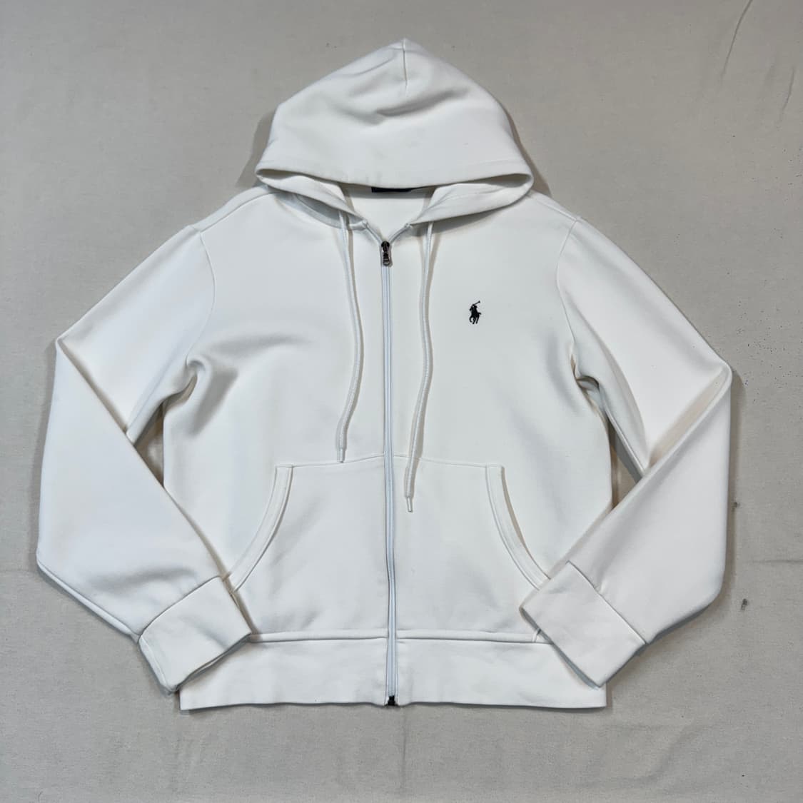 M) 폴로 랄프로렌 화이트 후드 집업 신형 큐알탭 상품이미지1