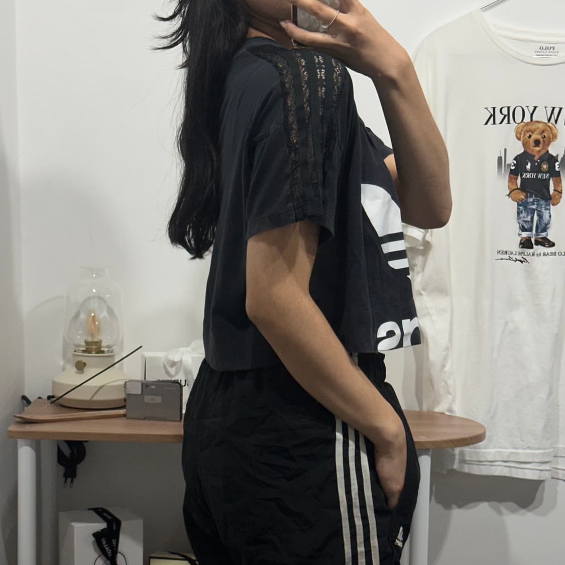 아디다스 adidas 크롭 레이스 반팔 티셔츠 상품이미지2