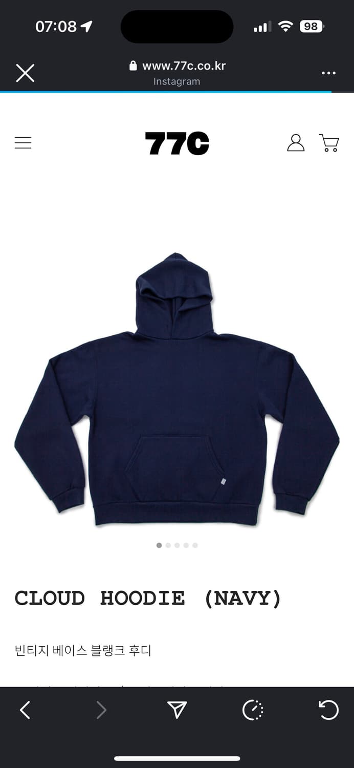 (Xl) 77c 후디 네이비 상품이미지1