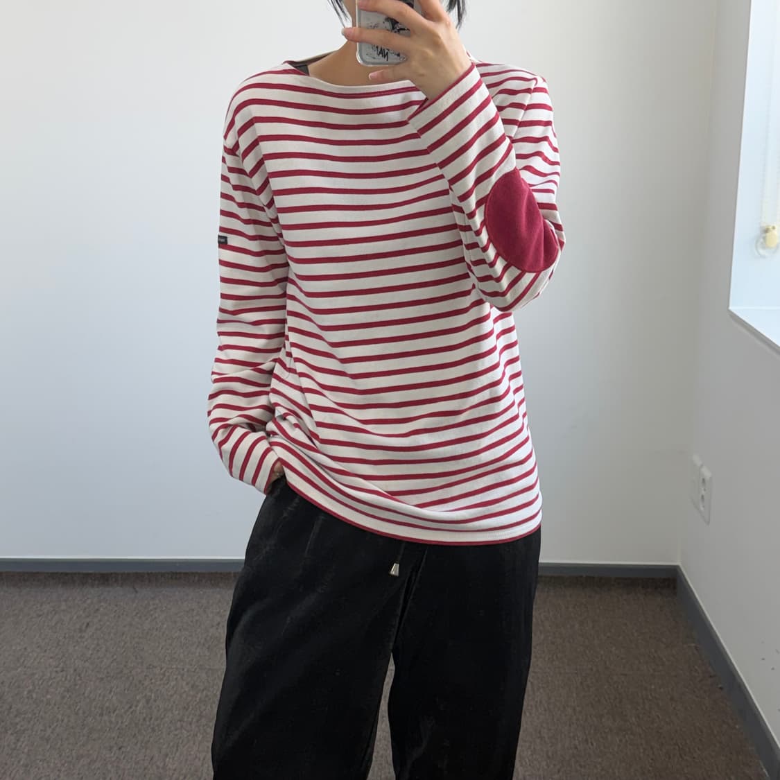 Saint james 레드 스트라이프 롱 슬리브 상품이미지1