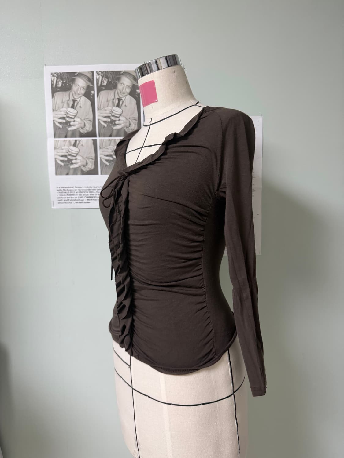 Satomi Radio Frill shirring span top 상품이미지3