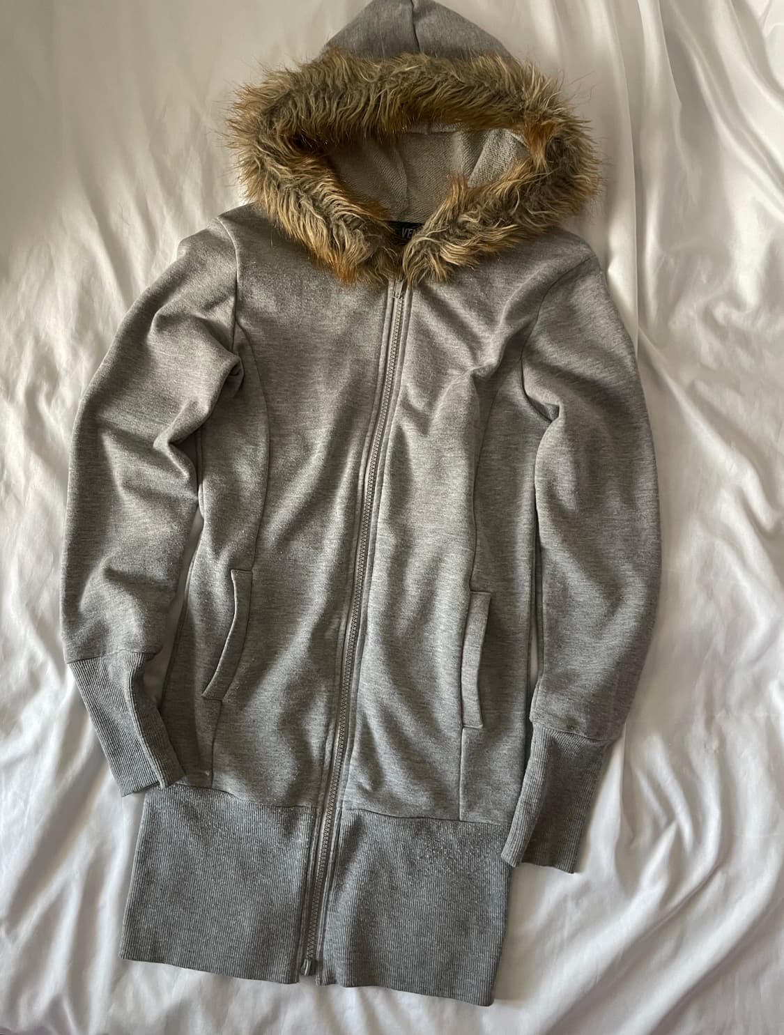 빈티지 y2k 갸루 퍼 딱붙 투웨이 후드집업 상품이미지1