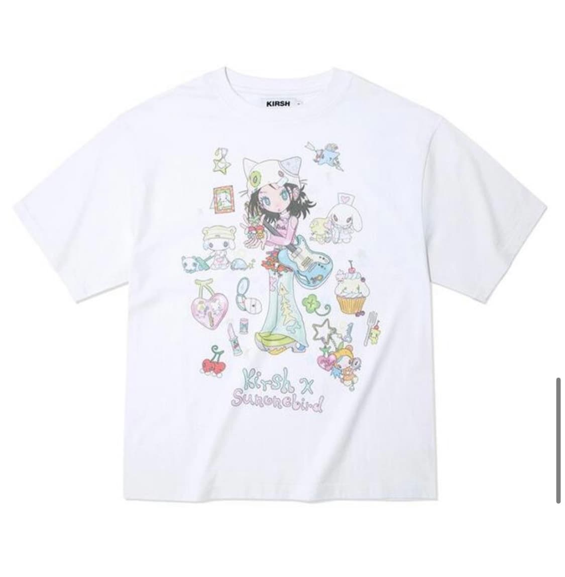 키르시 X 썬원버드 빅 오버 사이즈 그래픽 티셔츠 화이트 상품이미지1