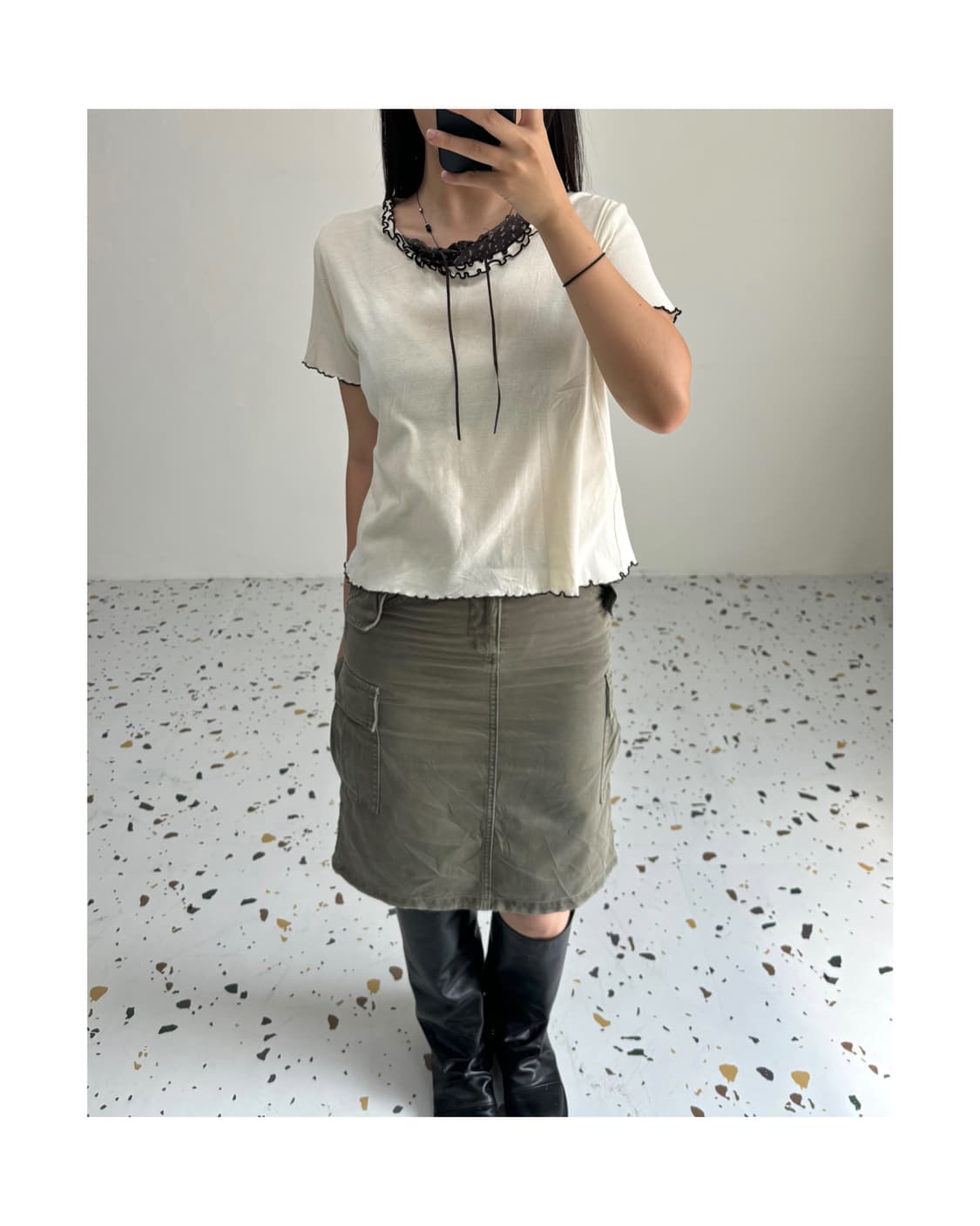 빈티지 프릴 반팔 상품이미지1