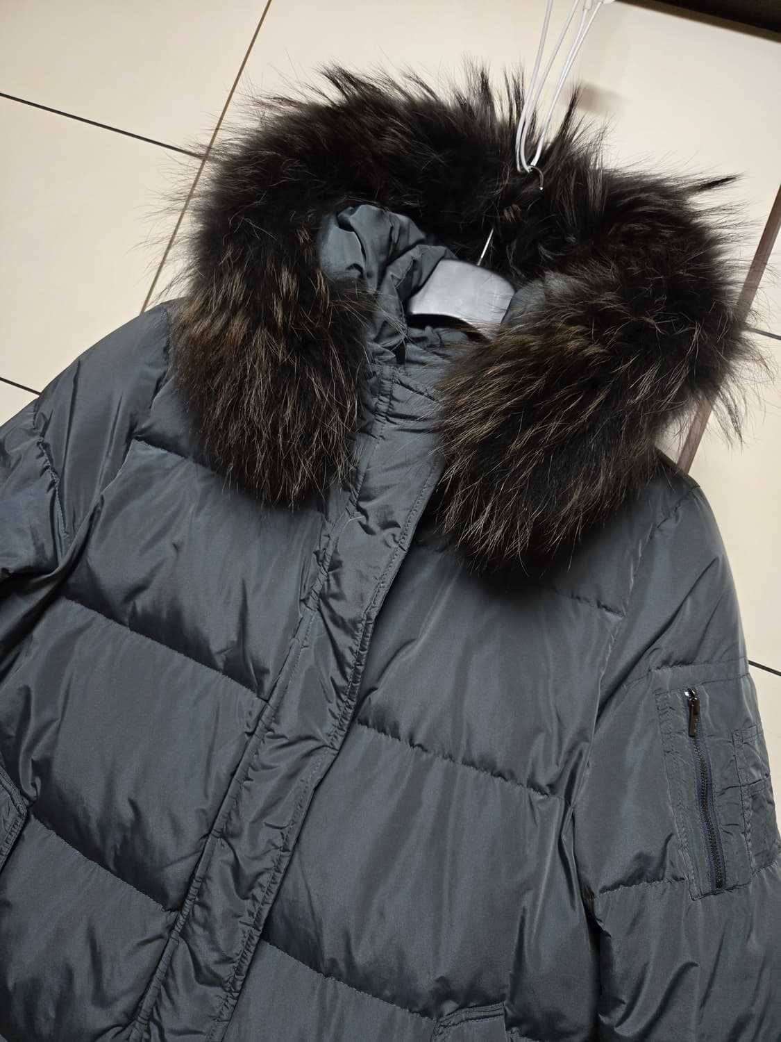 쉬즈미스 여성 모피 덕다운 롱패딩 상품이미지2